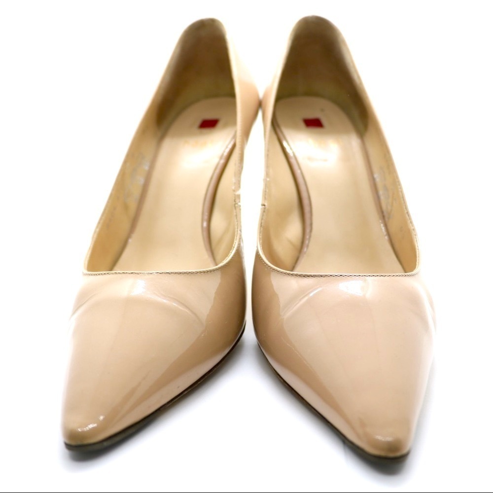 Hogl Patent Leather Stiletto Pointy Toes Shoes Nude Size US 8.5 UK6 Wedding